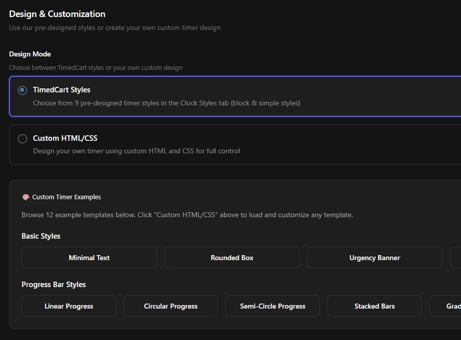 Custom Styling - Customization options for countdown timer